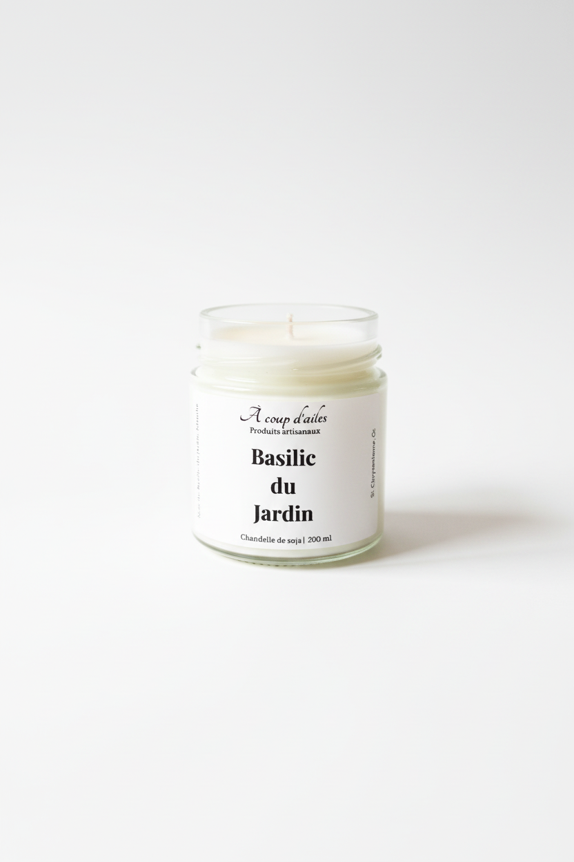 Chandelle Basilic du Jardin - fond épuré
