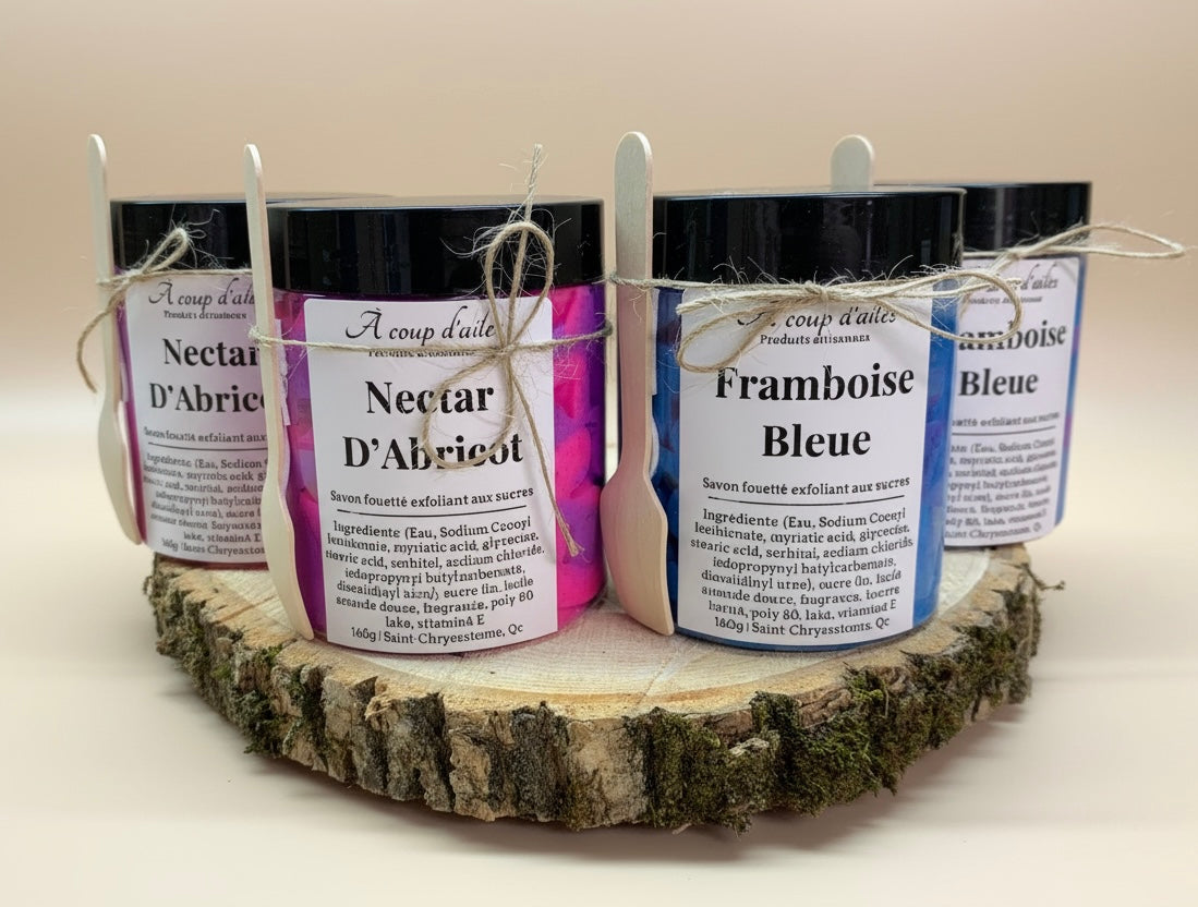 SAVON FOUETTÉ EXFOLIANT AU SUCRE FIN