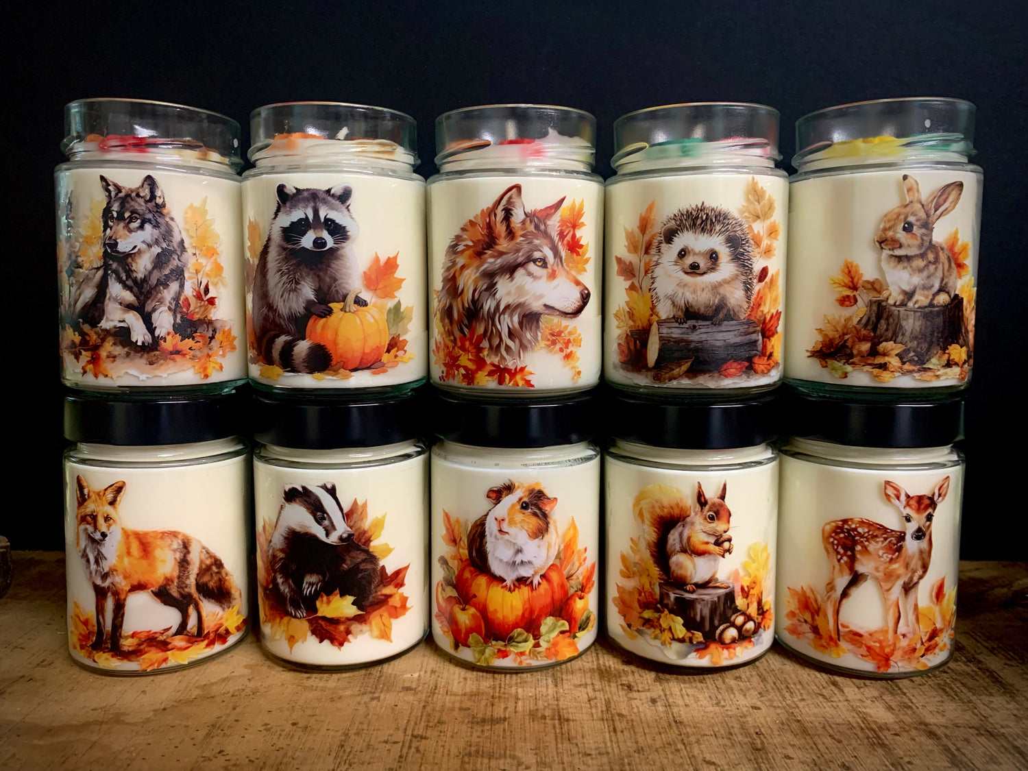 CHANDELLE THÈME D’AUTOMNE ANIMAUX