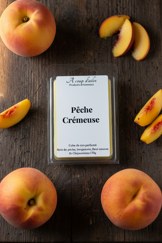 PÊCHE CRÉMEUSE - CUBE DE CIRE PARFUMÉ
