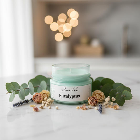 Chandelle Eucalyptus - fond marbre