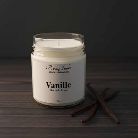 Chandelle vanille fond charbon ébène