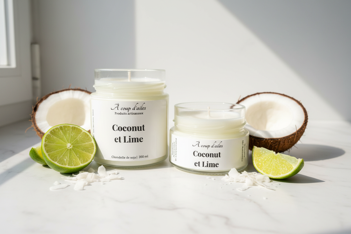 Photo horizontale sans fleurs - Chandelles Coconut et Lime