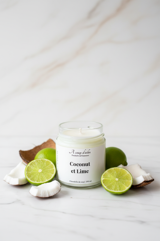 Photo verticale sans fleurs - Chandelle Coconut et Lime