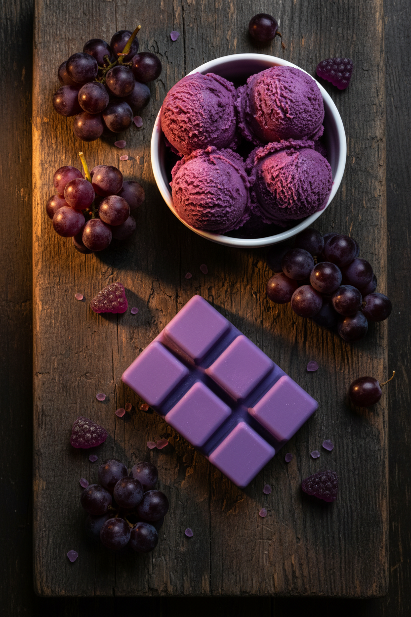 Raisin - cubes vue de haut glace