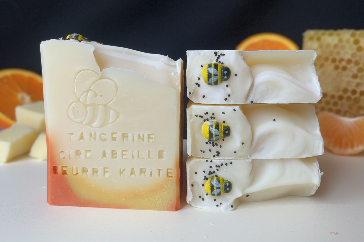 Savons artisanaux en gros plan