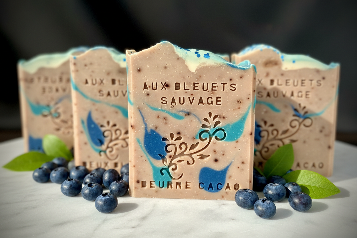 Savons Aux Bleuets Sauvage avec bleuets frais