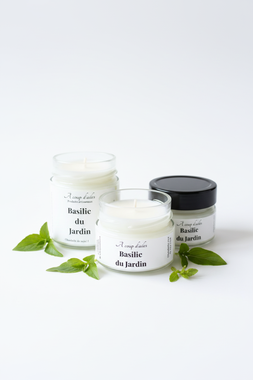 Trio chandelles avec basilic
