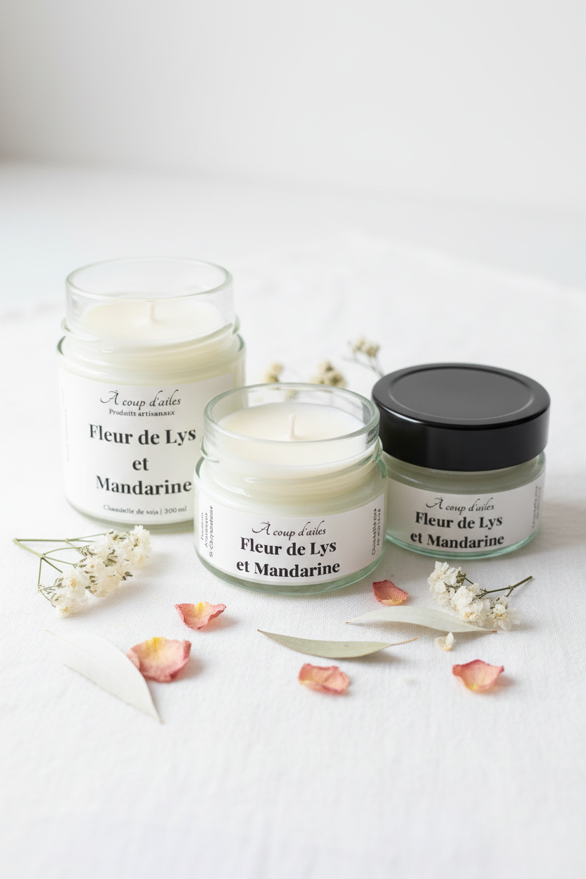Trio Fleur de Lys et Mandarine – verticale